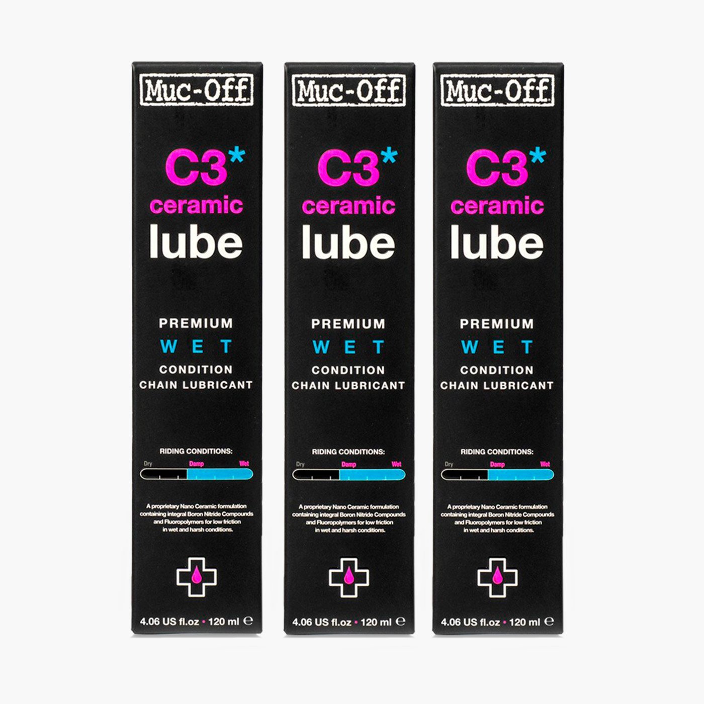 3 x C3 Wet Weather Lubrifica 120ml, Bicicletta - Lubrifica