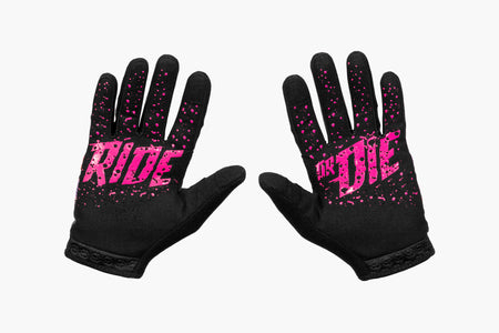 MTB Gloves - Green/Pink Leopard