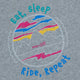 Eat Sleep Niños Camiseta - Gris