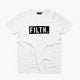Maglietta FILTH. - Bianco con logo nero
